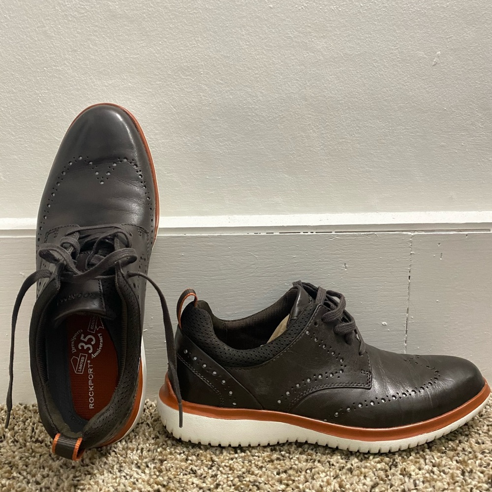 elegant dark brown shoes.